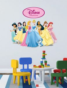 all princess 1 | SL Printing Disney Princess Decal with custom name Diana for personalised nursery decor