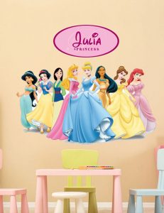 Disney Princess decal custom name wall sticker personalised nursery decor