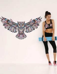 owl 3 | SL Printing Owl wall decal intricate illustration boho animal sticker graphic