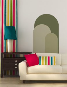Boho wall decal colour arch block sticker minimalist wall art