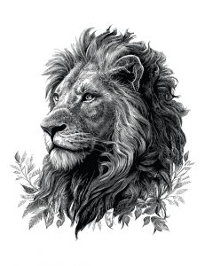 lions head 6 | SL Printing Lion head wall decal black and white graphic sticker monochrome animal decor