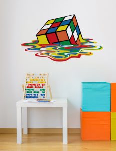 melt rubik 2 | SL Printing Melted rubiks cube decal colourful vector sticker retro gaming decor