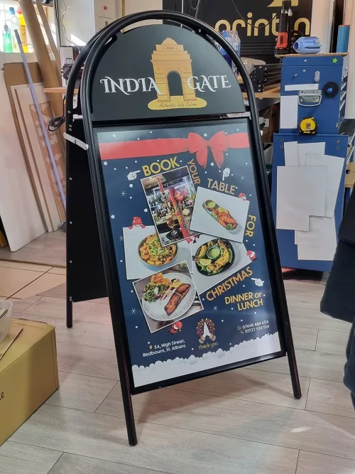 A board signage India Gate