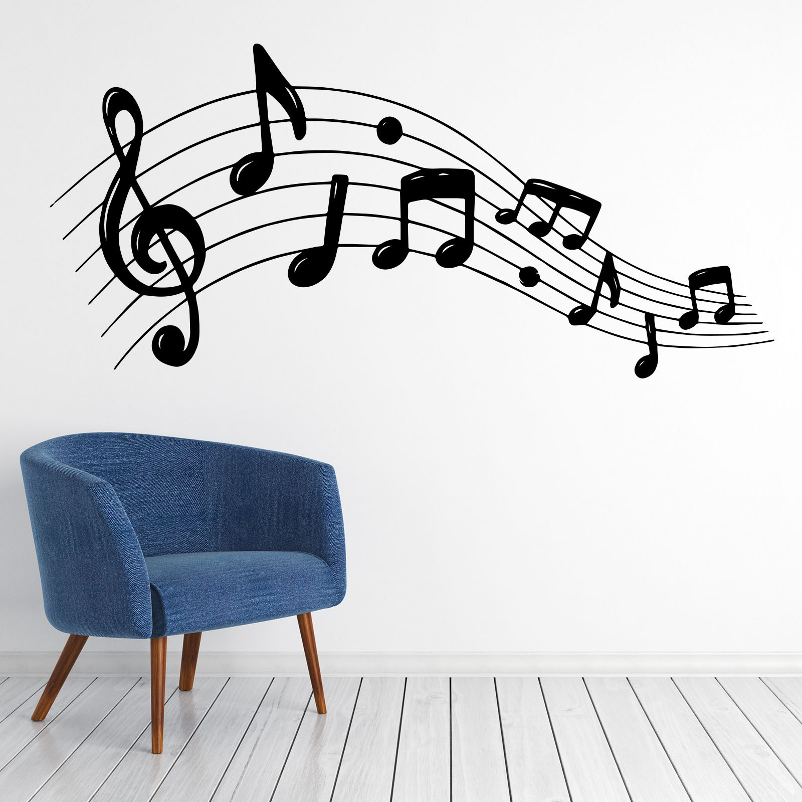 music wall stickers UK notes instruments vinyl decals studio bedroom decor